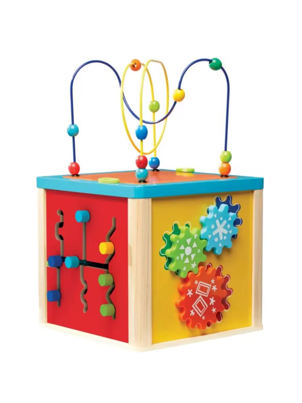 Wooden Activity Cube for Kids, 5-in-1 Montessori Baby Learning Toy - Picture 9 of 13